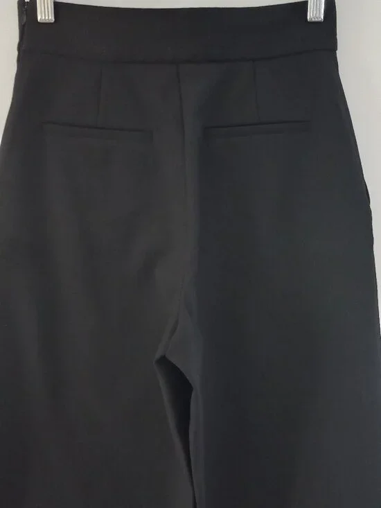 RED VALENTINO black high waist wide leg dress pants with gold belt buckle - Picture 9 of 13